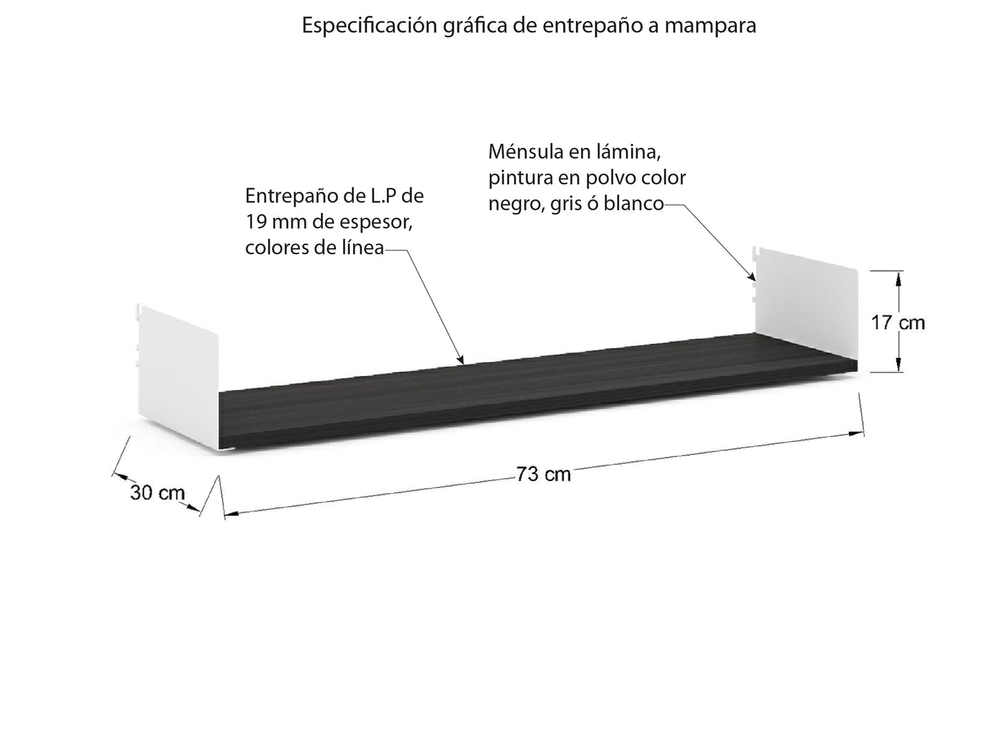 Entrepaño para mampara LEA75