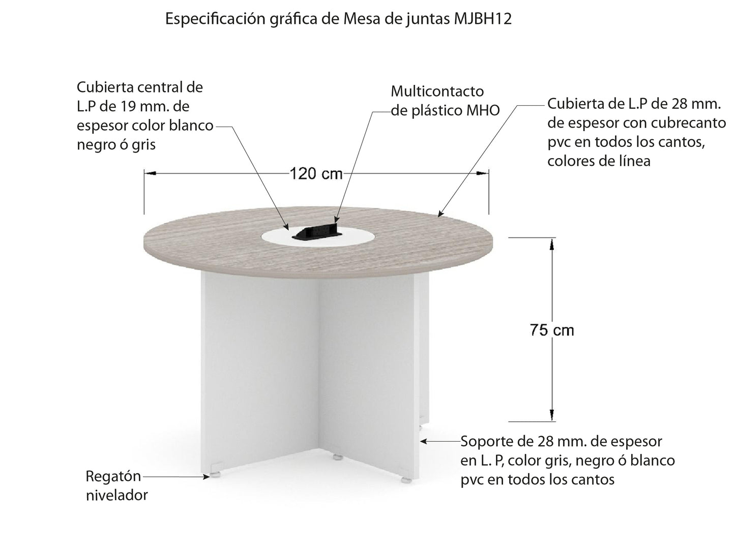 Mesa de juntas MJBH12