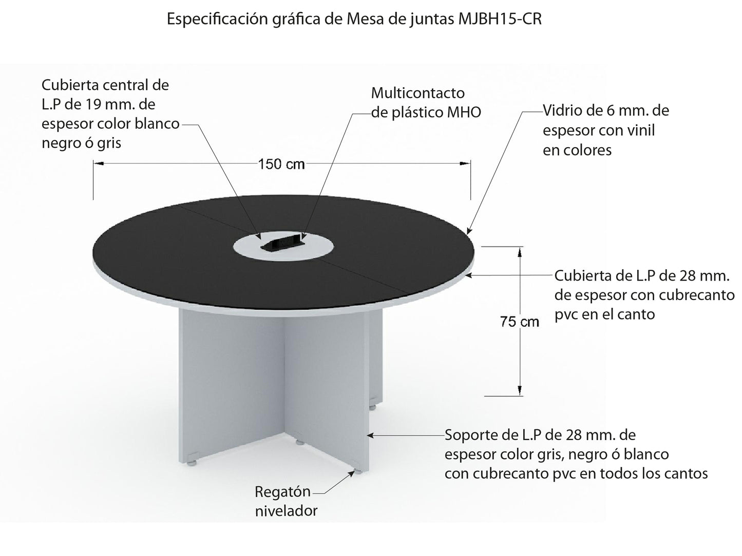 Mesa de juntas MJBH15