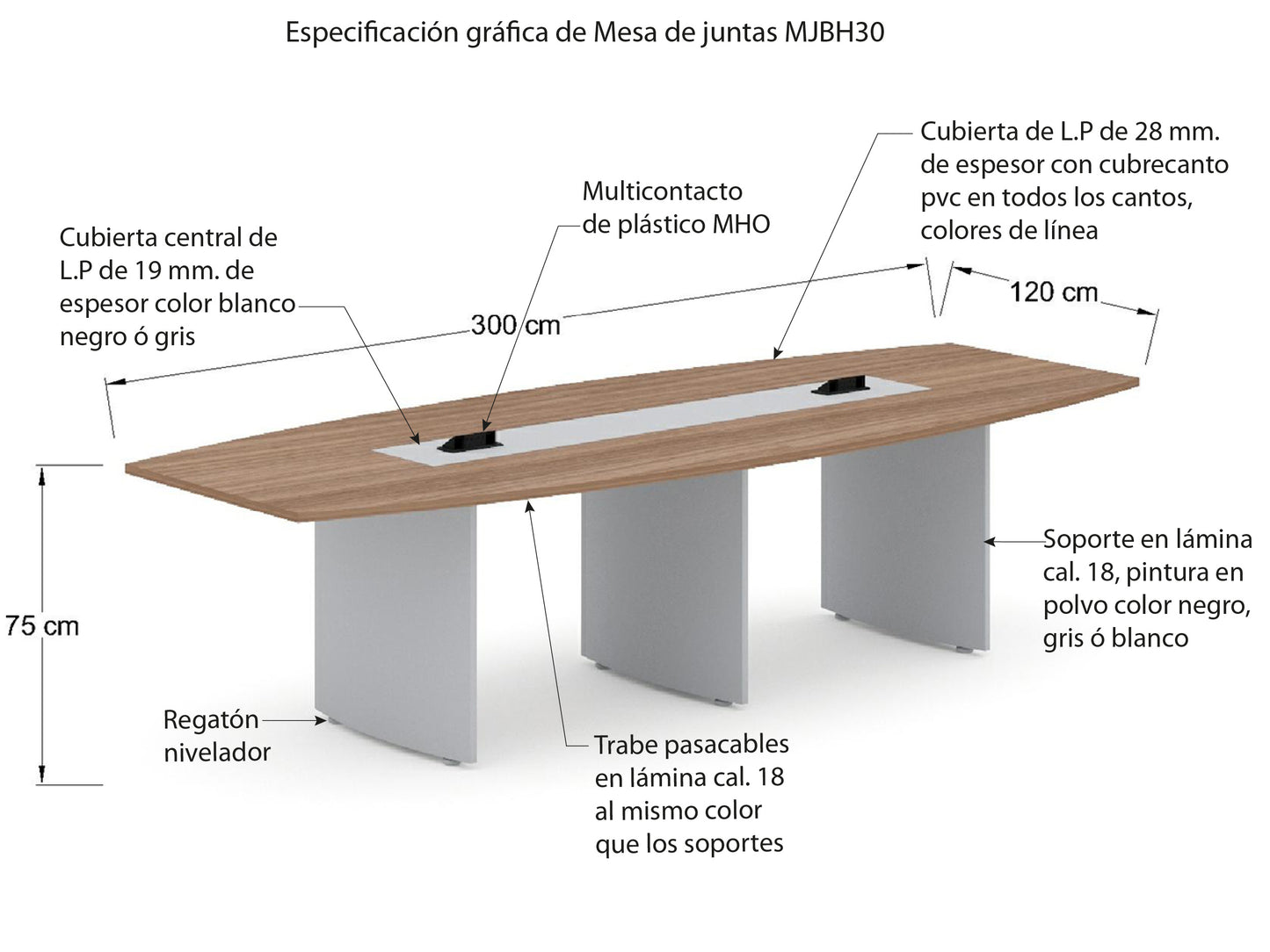 Mesa de juntas MJBH30