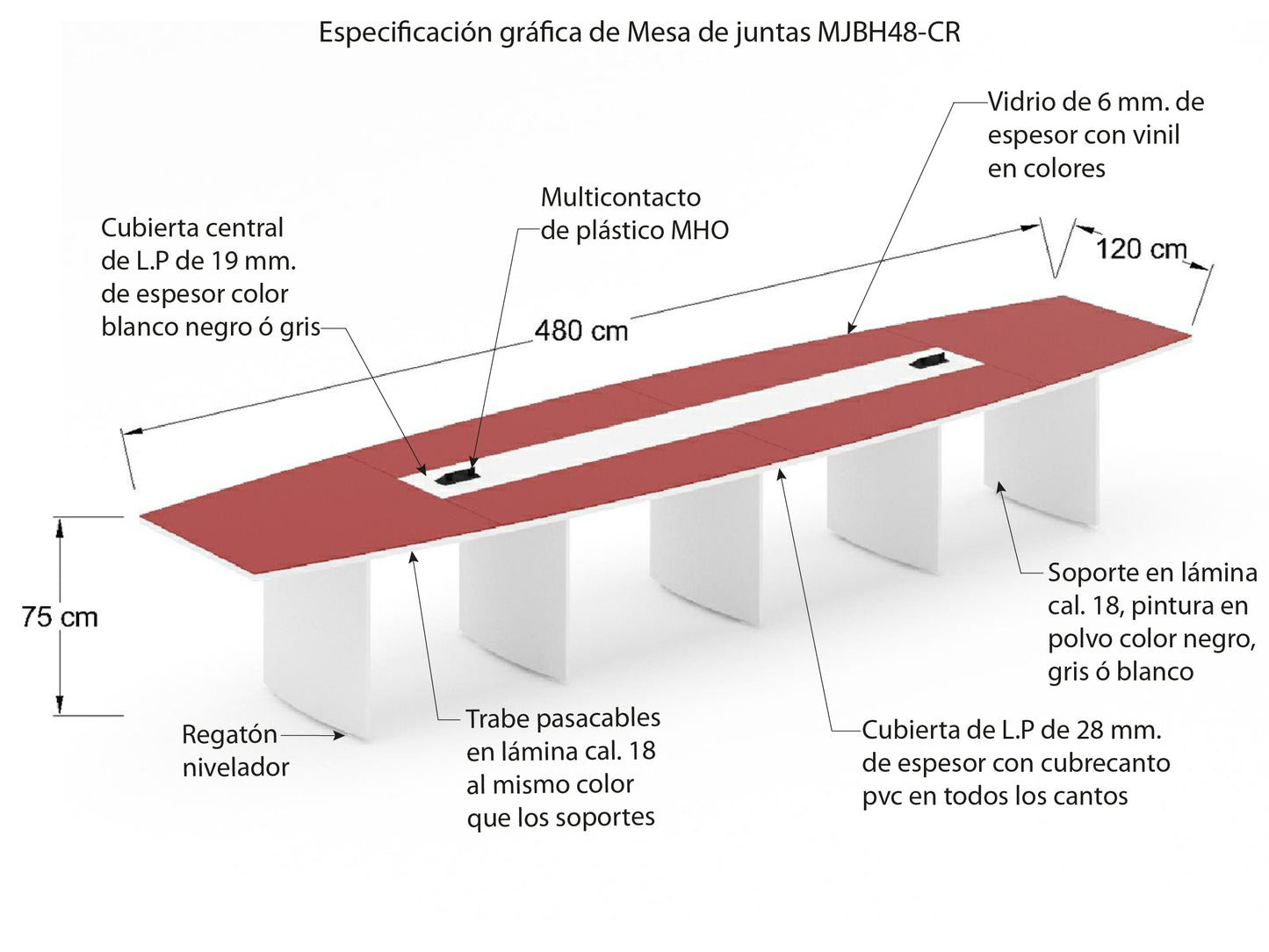 Mesa de juntas MJBH48