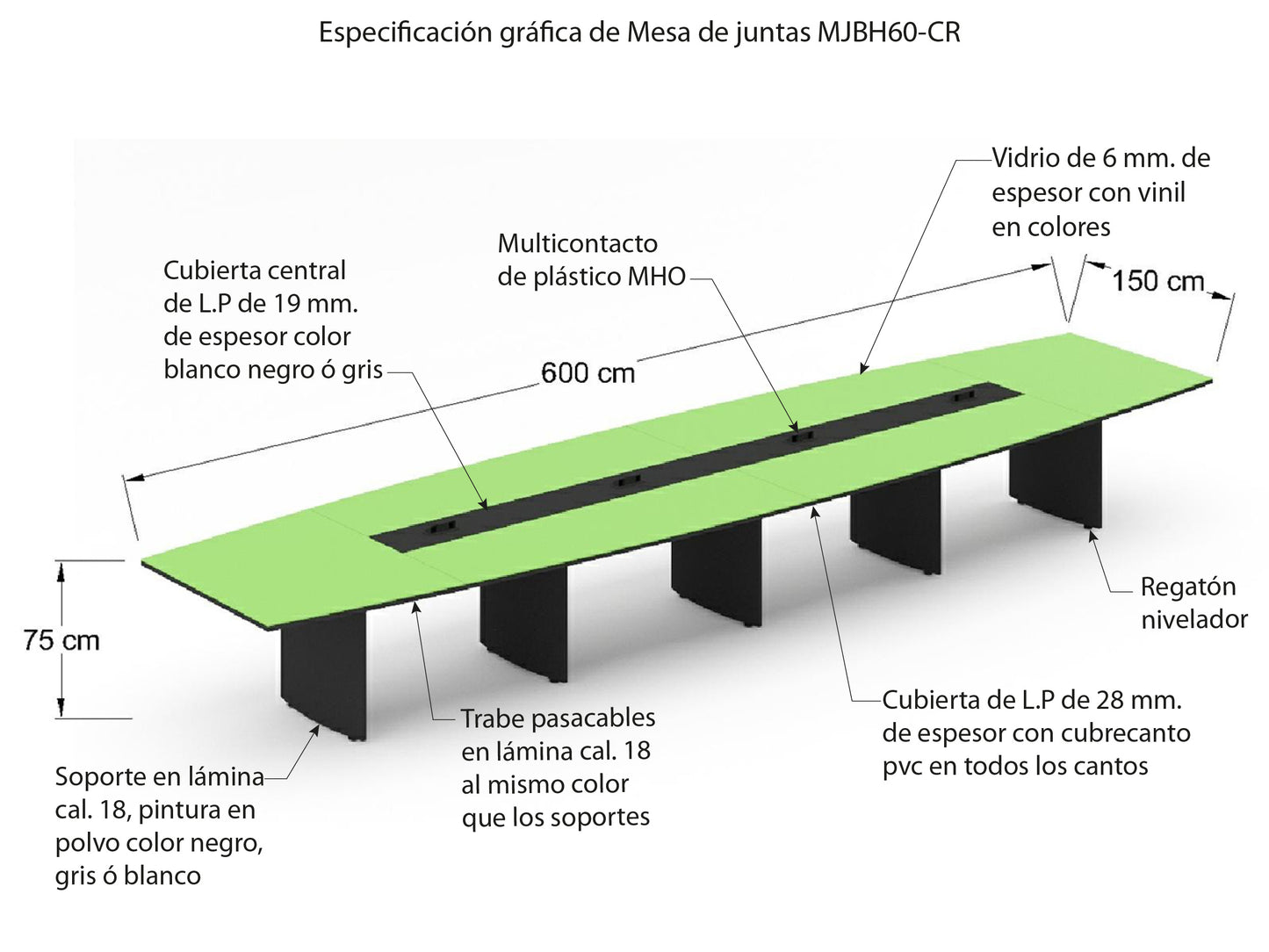 Mesa de juntas MJBH60