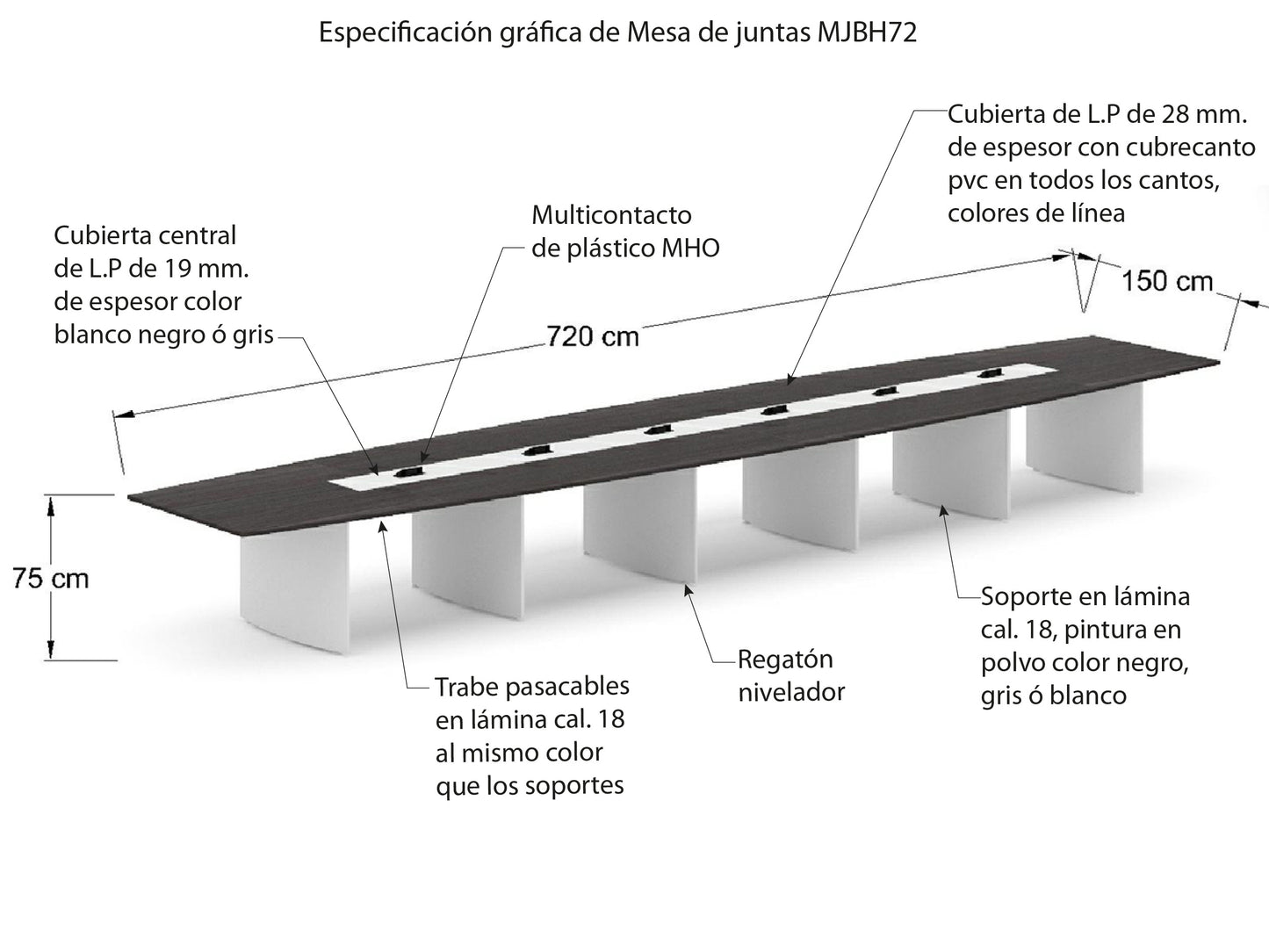 Mesa de juntas MJBH72