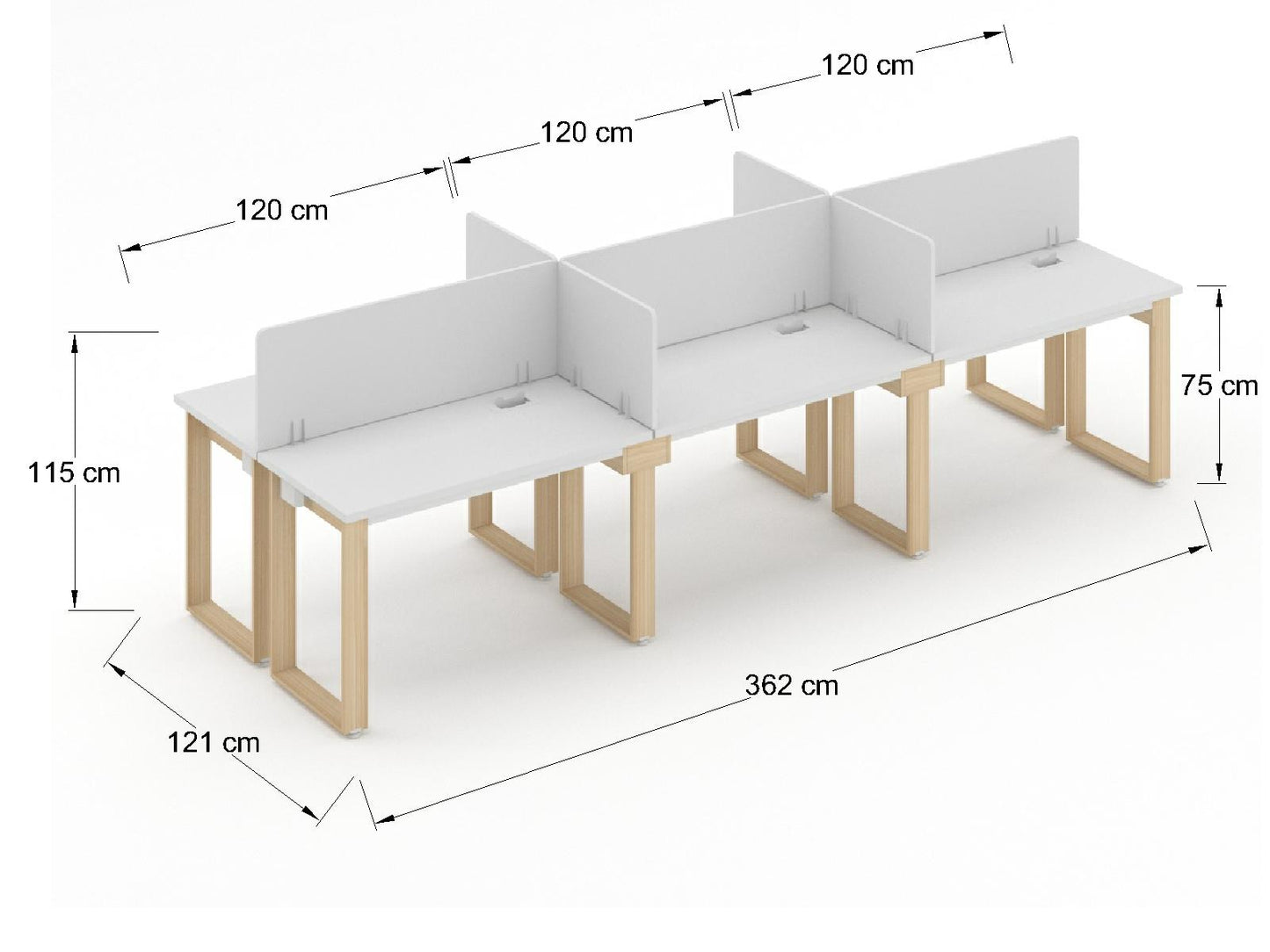 Modulo en Espejo 6 lugares de 120cm 6TPY12