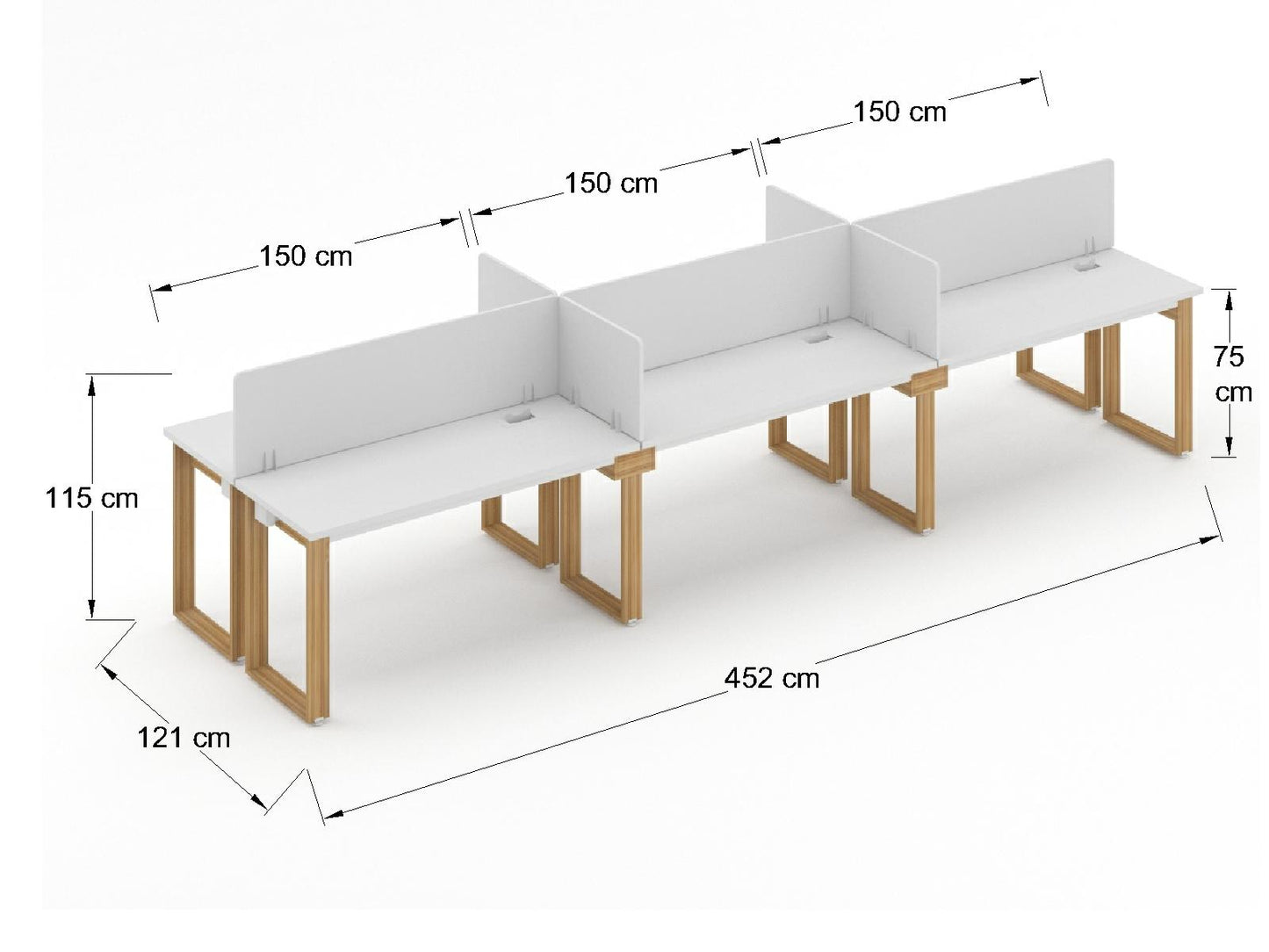 Modulo en Espejo 6 lugares de 150cm 6TPY15