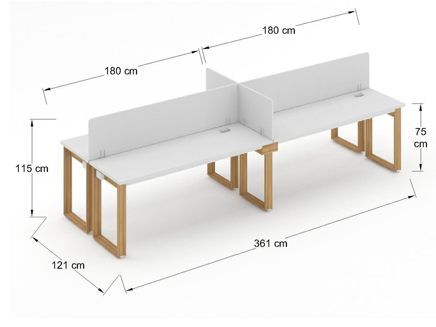 Modulo en Espejo 4 lugares de 180cm 4TPY18