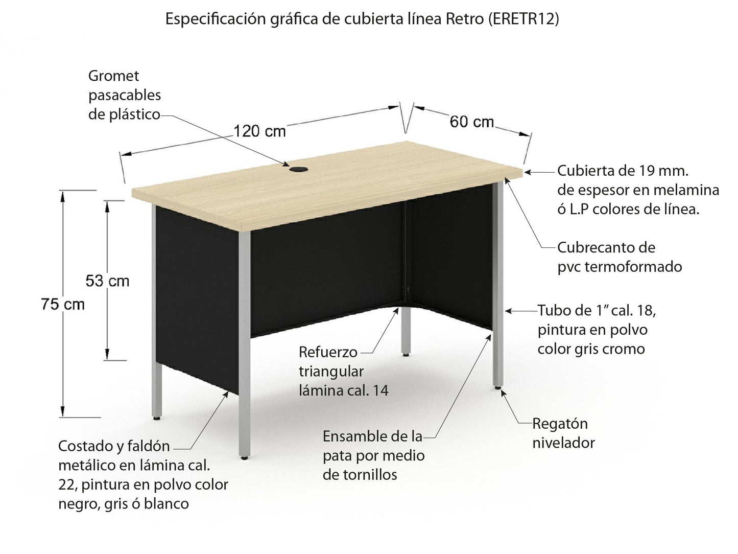 Escritorio Individual ERETR12