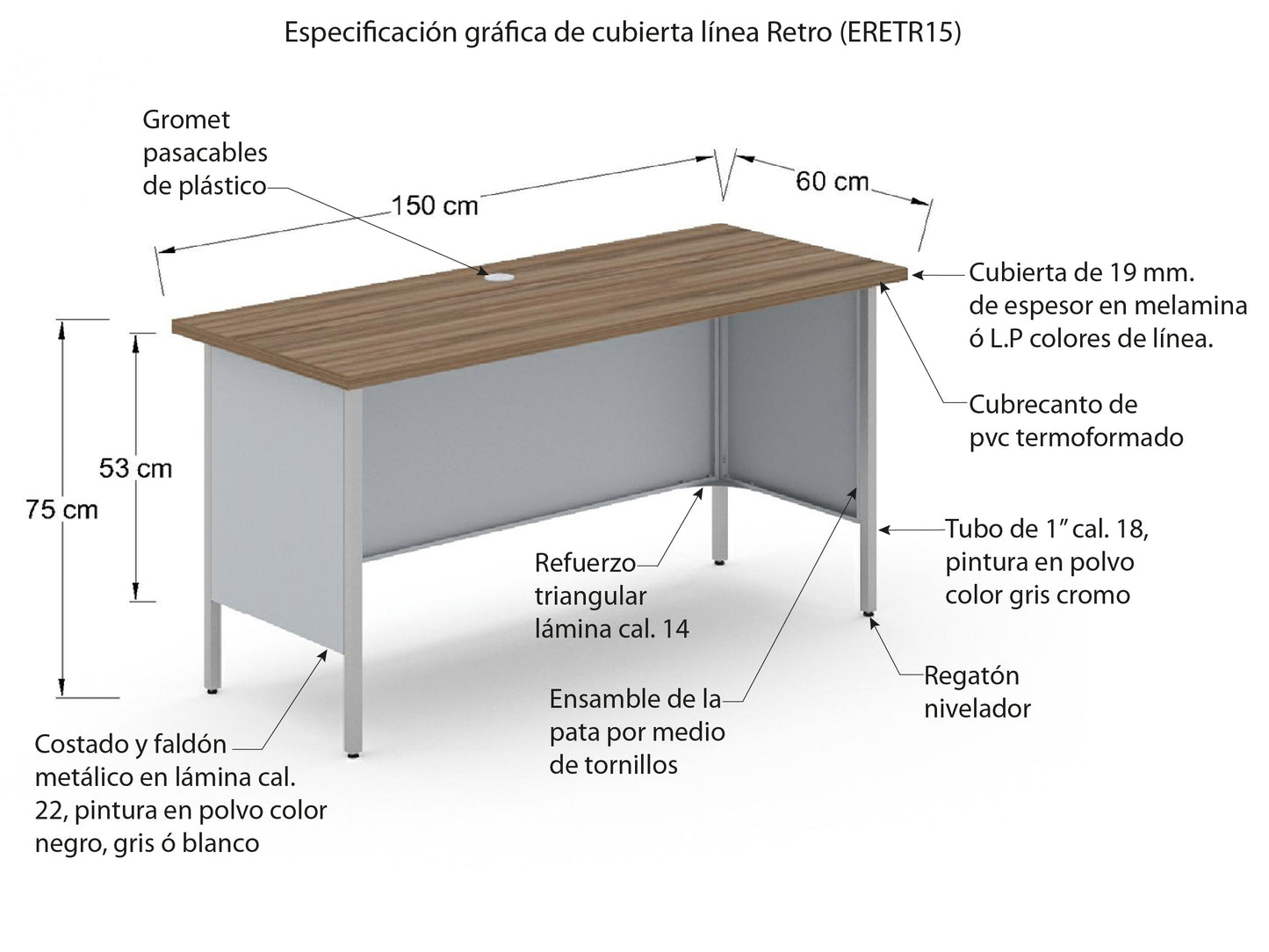 Escritorio Individual ERETR15