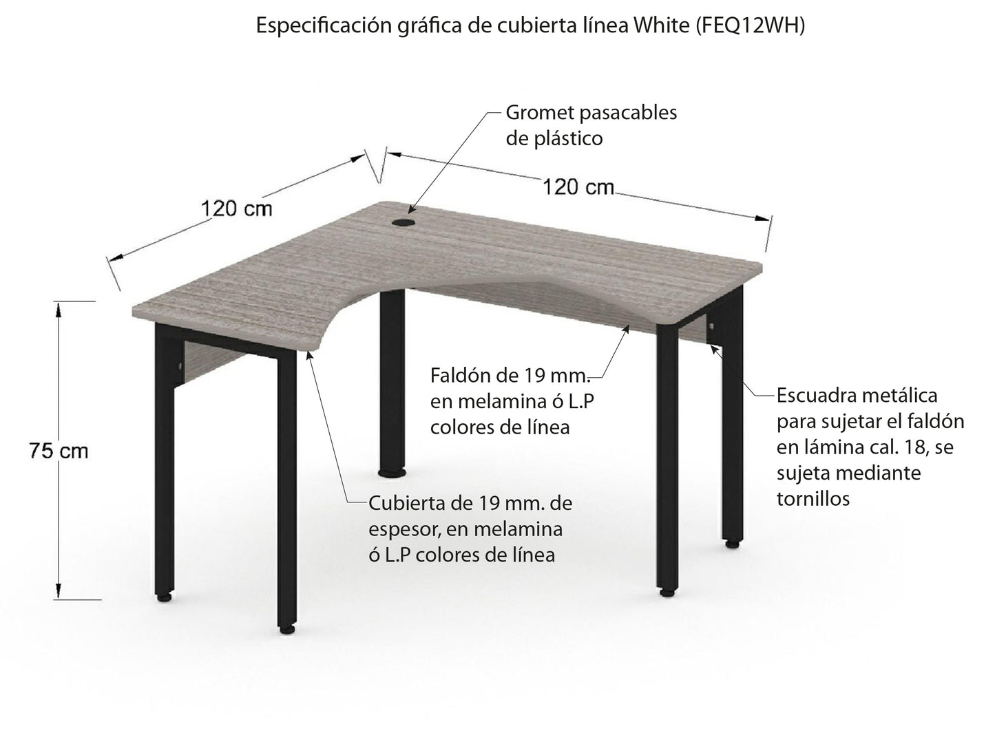 Escritorio Esquinero AFEQ12WH