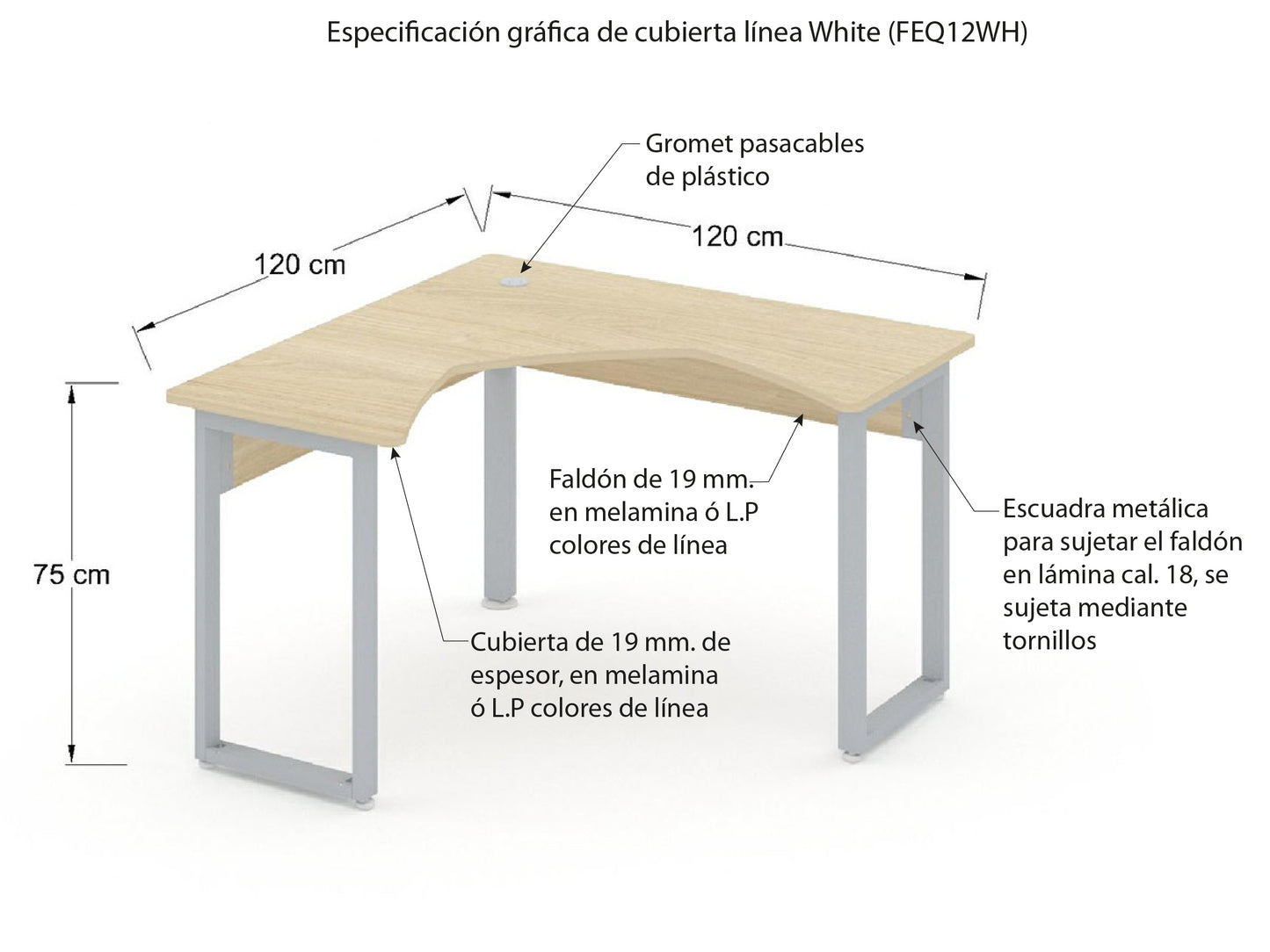 Escritorio Esquinero FEQ12WH