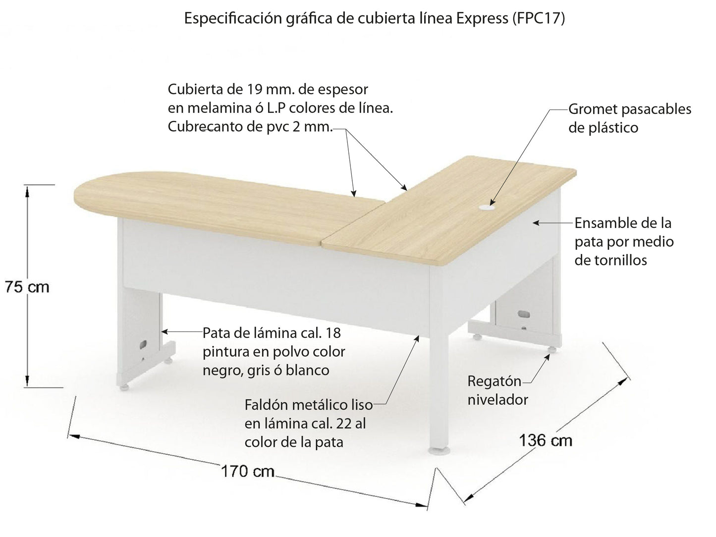 Escritorio en forma de "L" FPC17