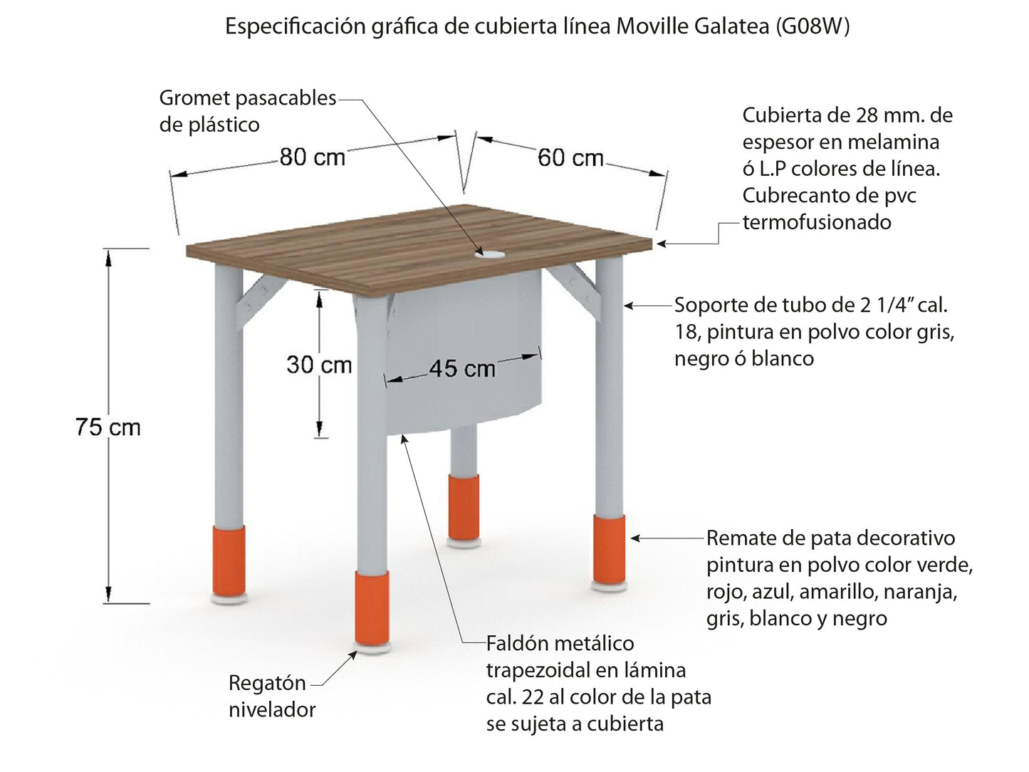 Escritorio Recto G08W