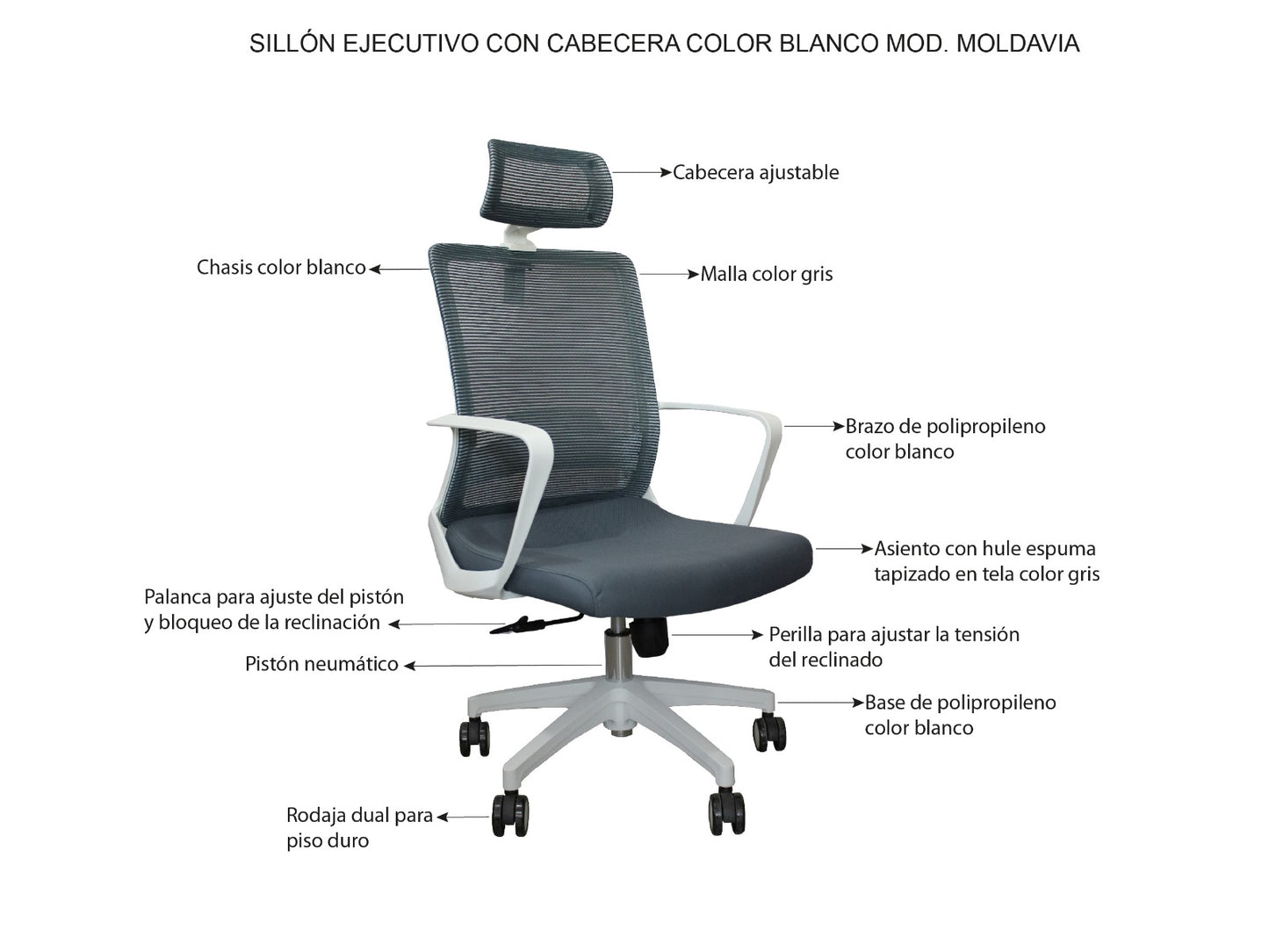 Silla Directiva Aura Blanca