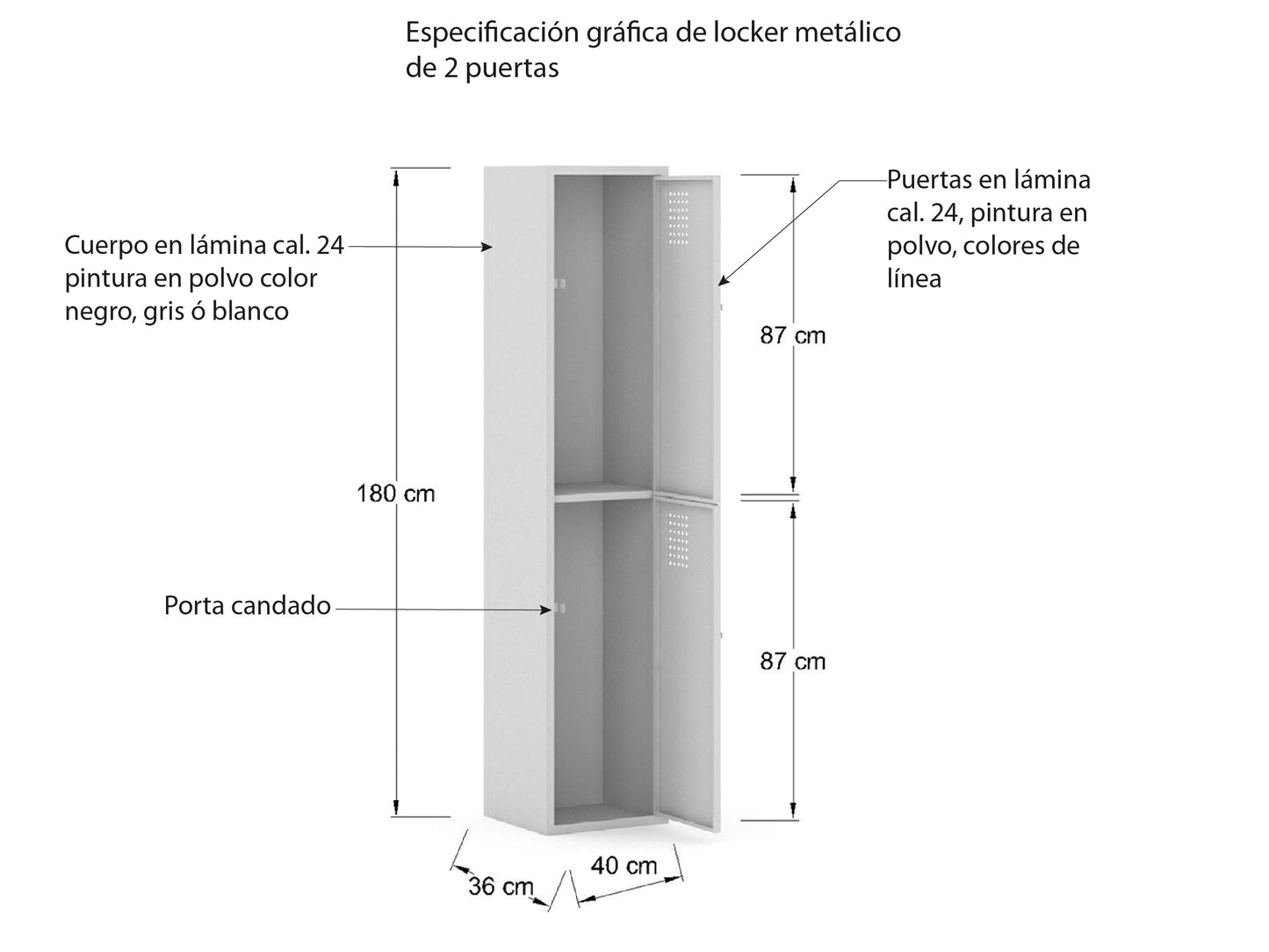 Locker en Metálico LCK2PP-C