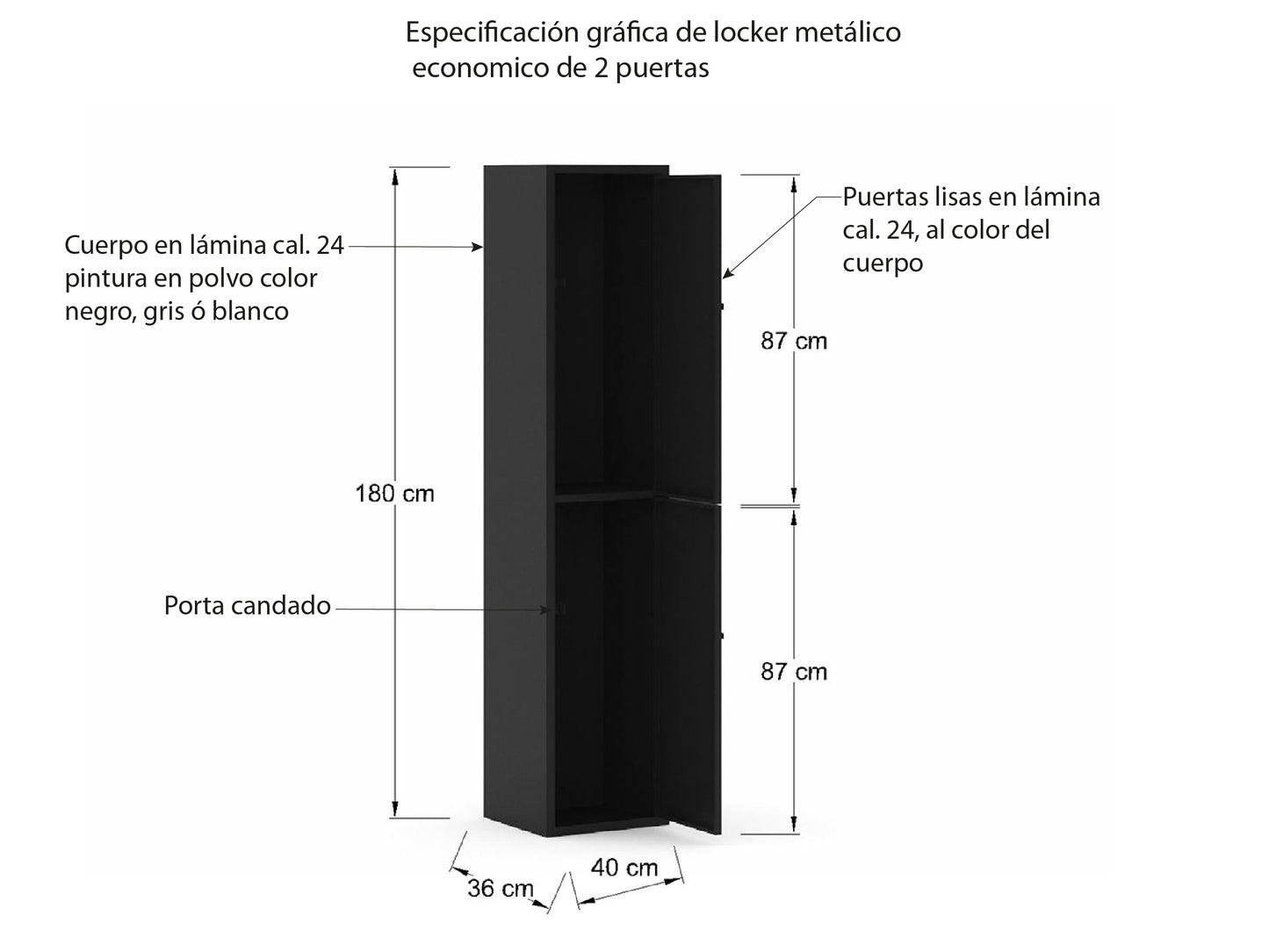 Locker en Metálico LCK2PP