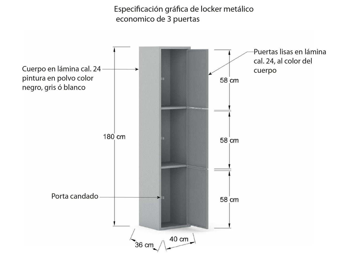 Locker en Metálico LCK3PP