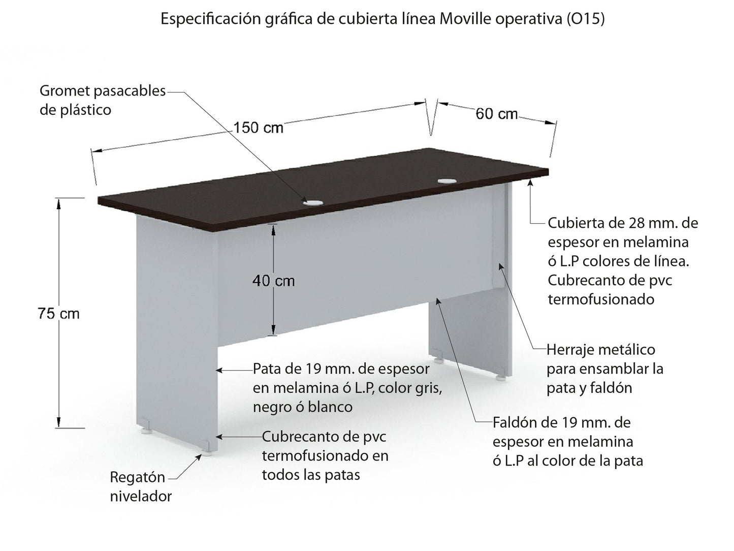 Escritorio Recto O15