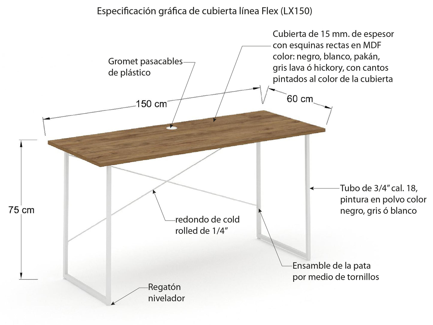 Escritorio Individual LX 150