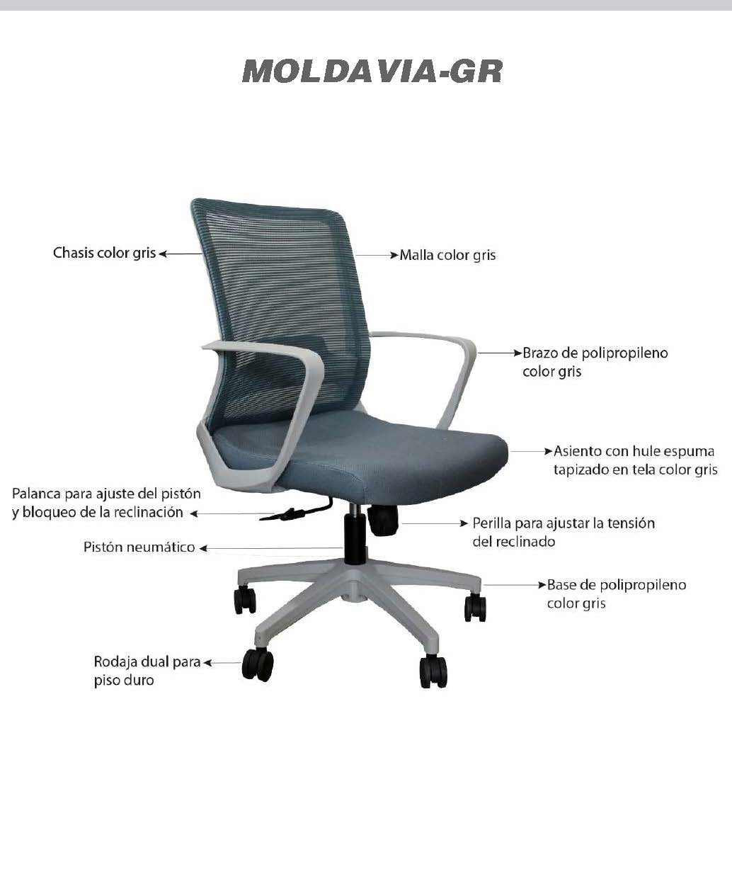 Silla Ejecutiva Aura Gris
