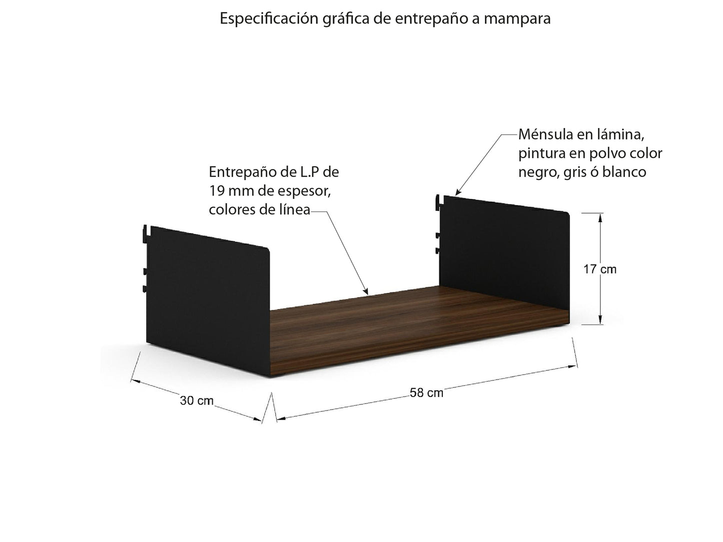 Entrepaño para mampara LEA60