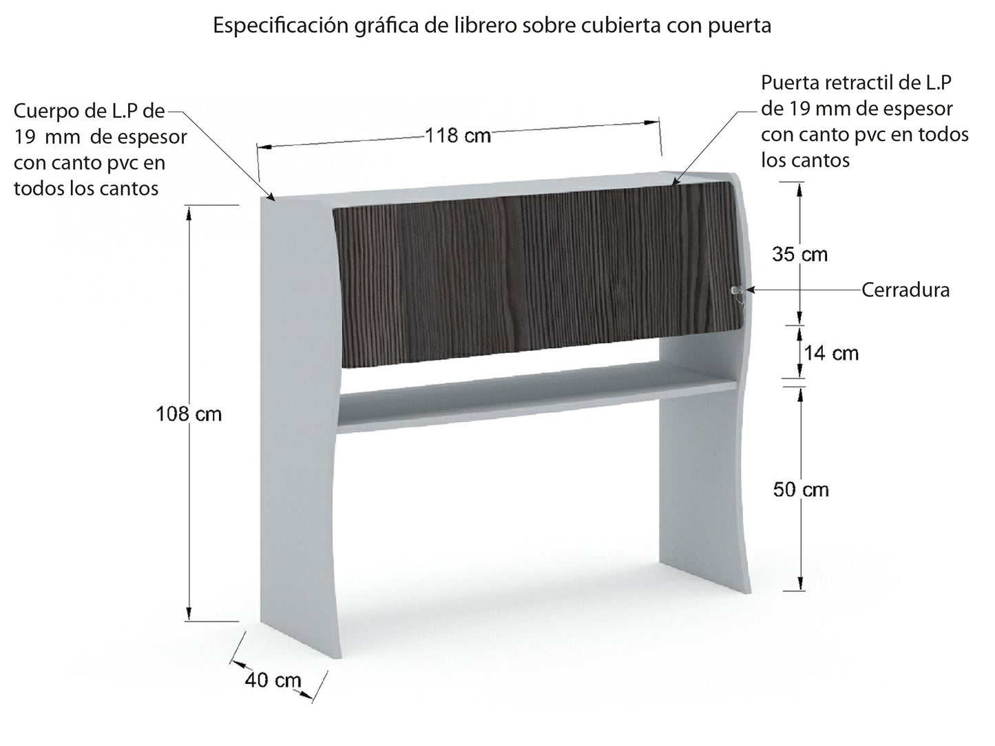 Librero sobre Cubierta LSC120