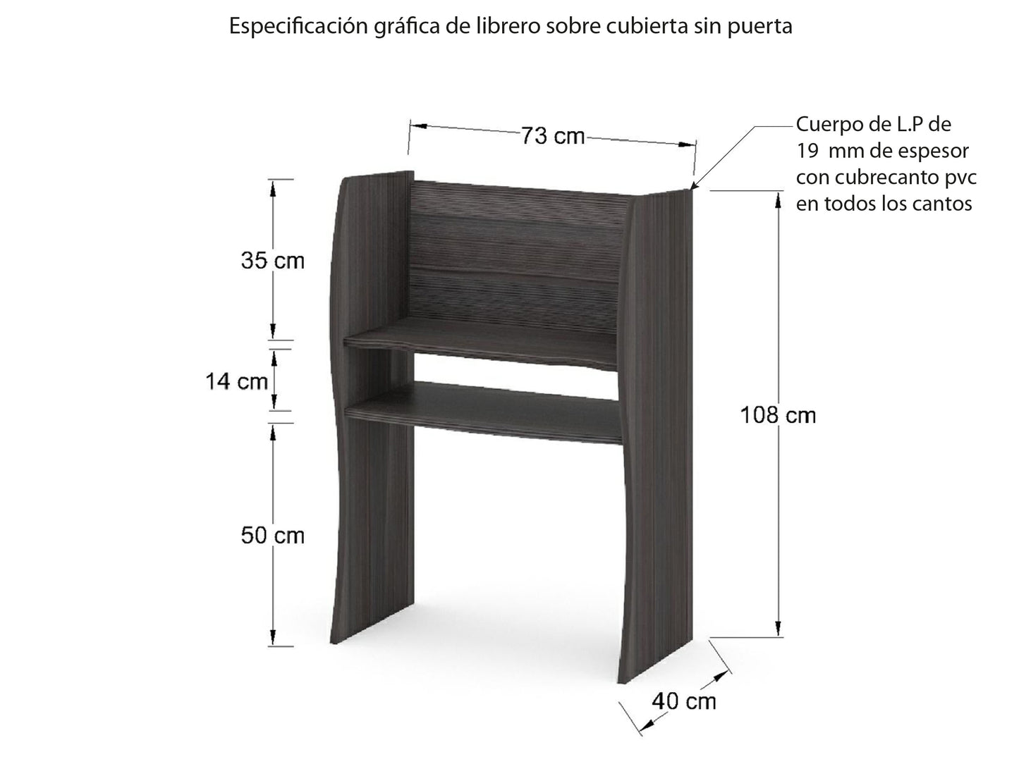 Librero sobre Cubierta LSA75