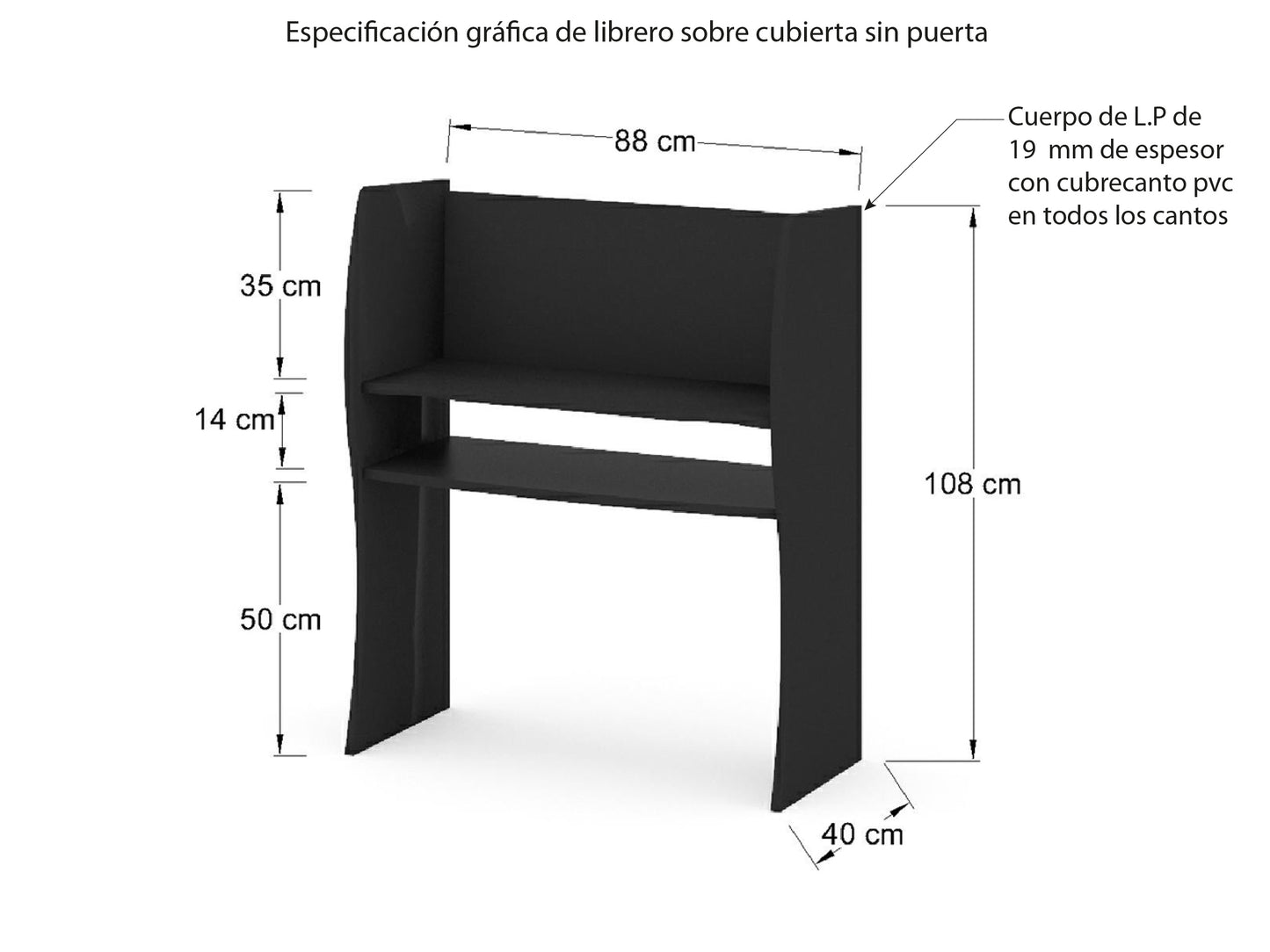 Librero sobre Cubierta LSA80