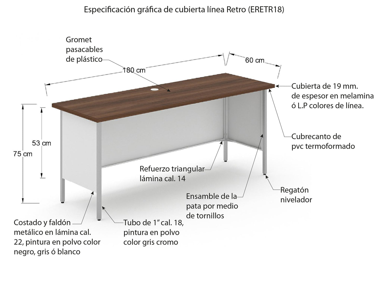 Escritorio Individual ERETR18