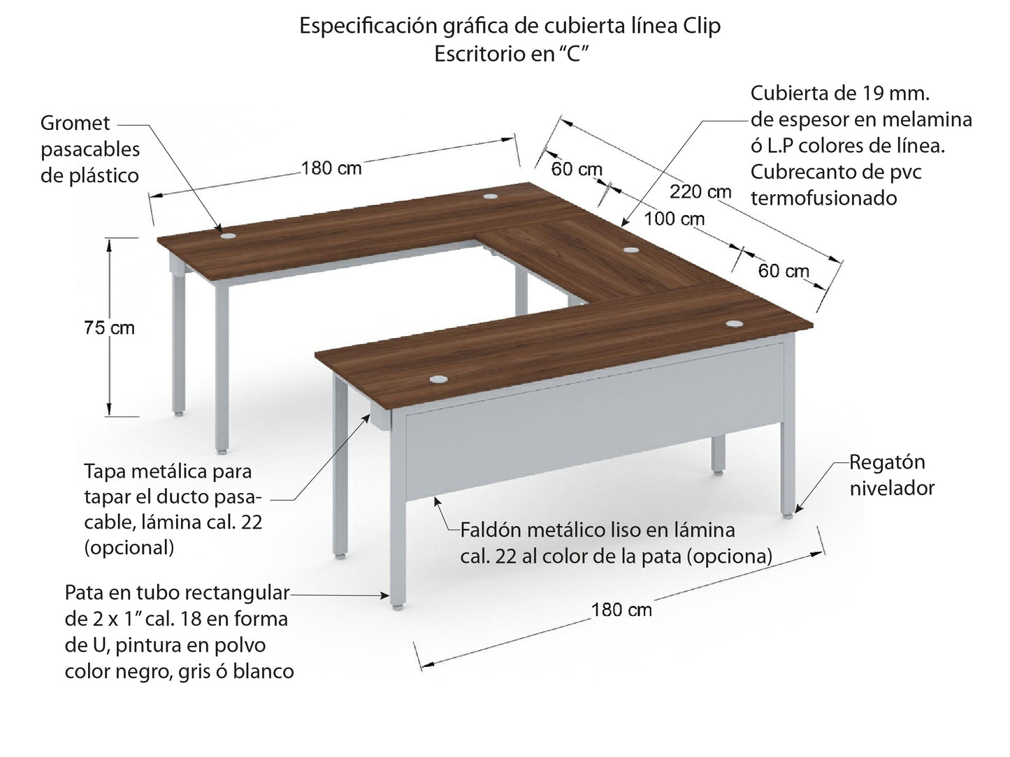 Escritorio individual Clip CNMA 1.1819