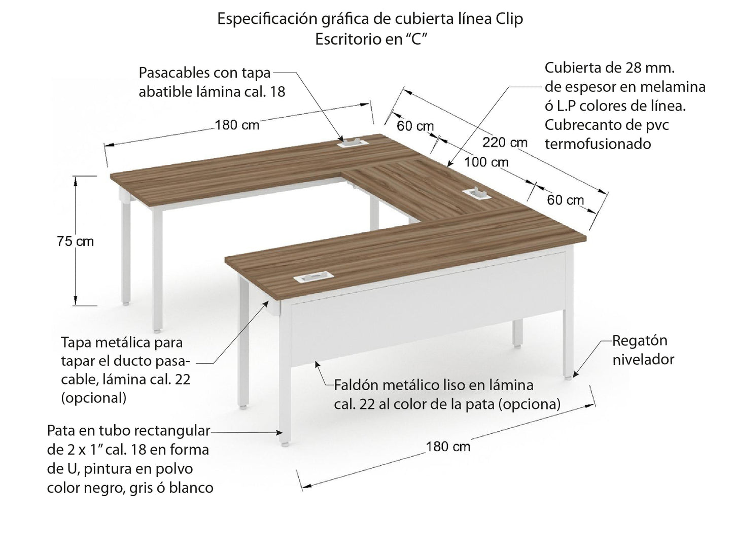 Escritorio individual Clip CNMA 1.1828