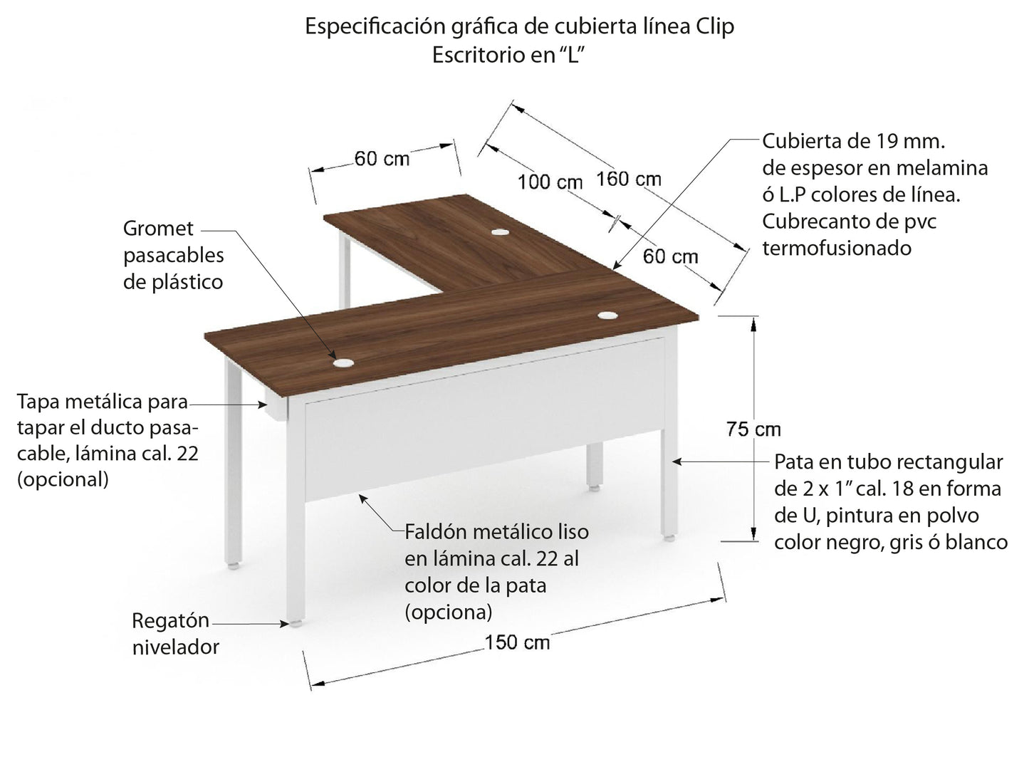 Escritorio individual Clip CNMA 1.1619