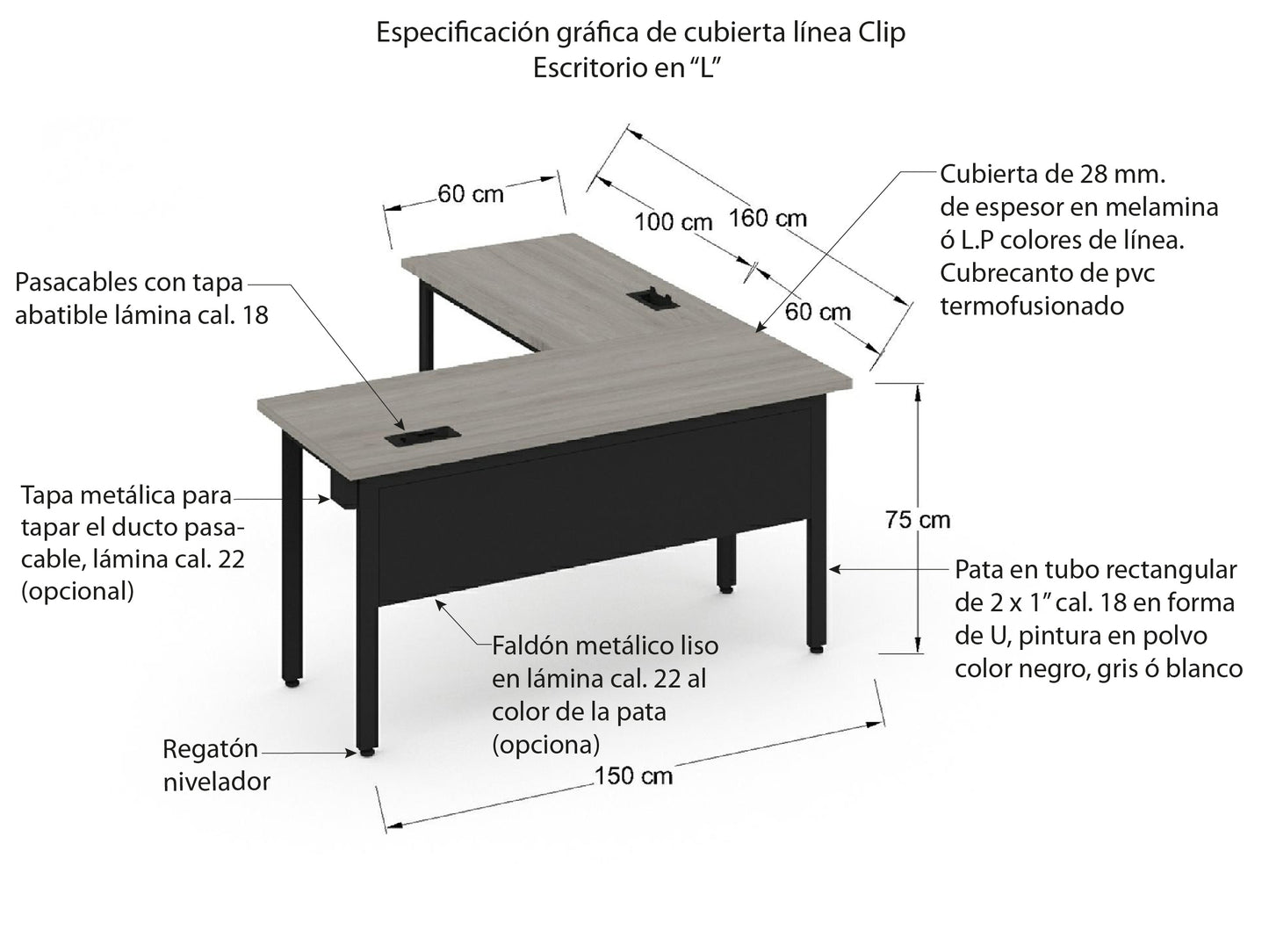 Escritorio individual Clip CNMA 1.1528