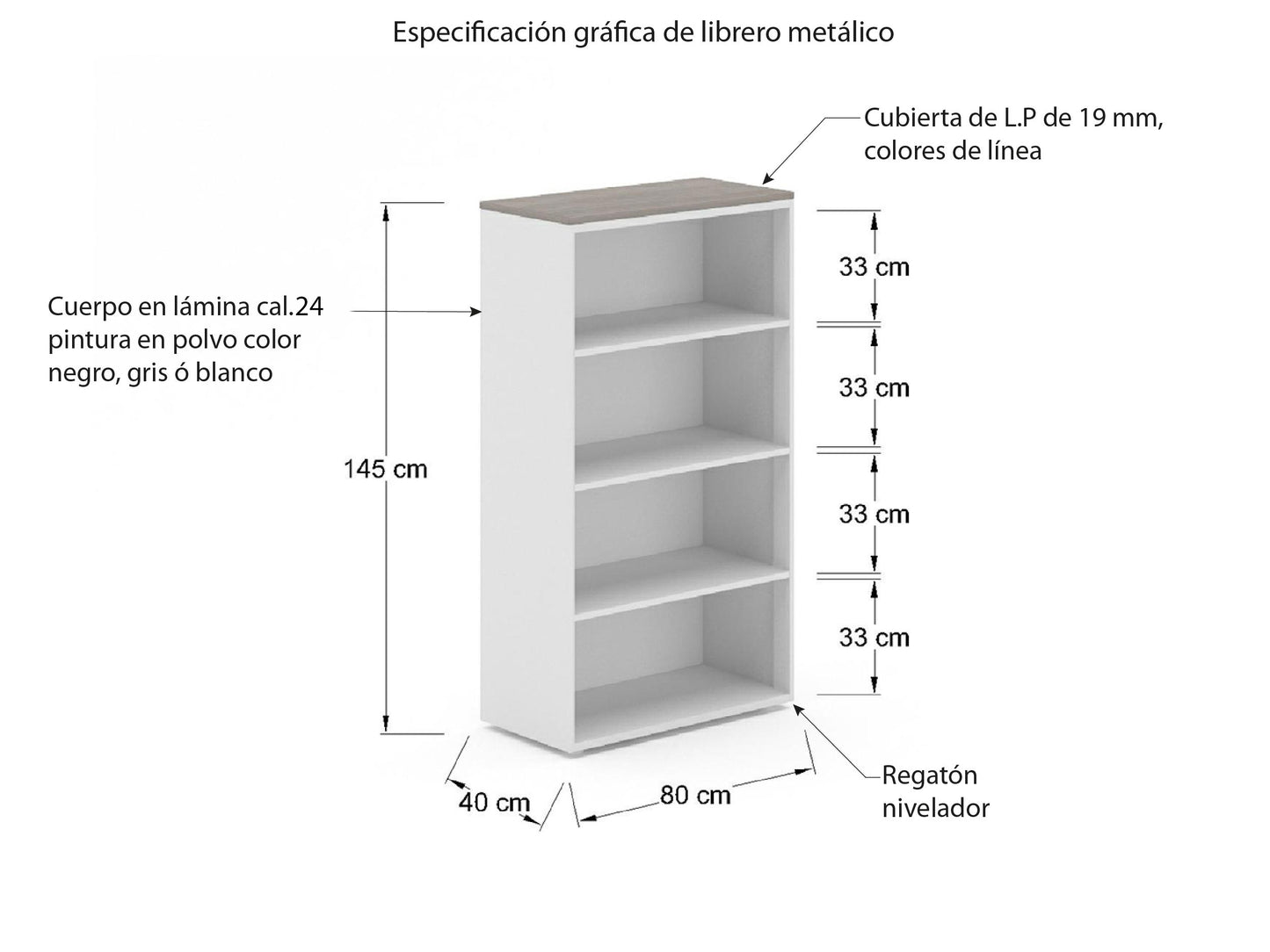 Librero metalico L3MS4