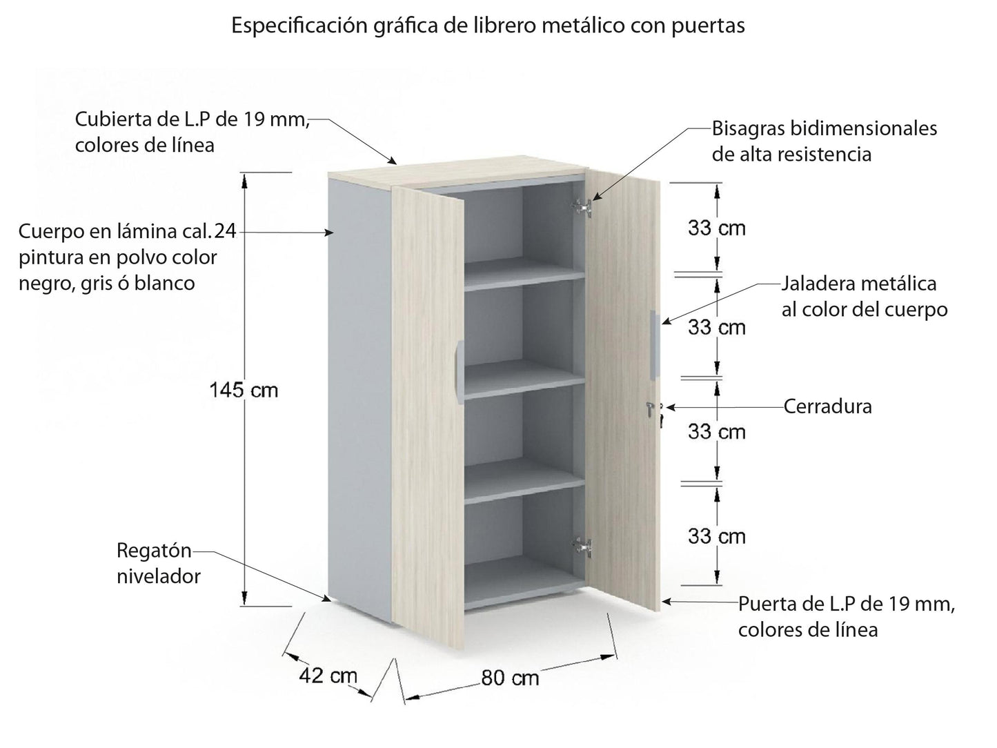 Librero metalico L3ML144