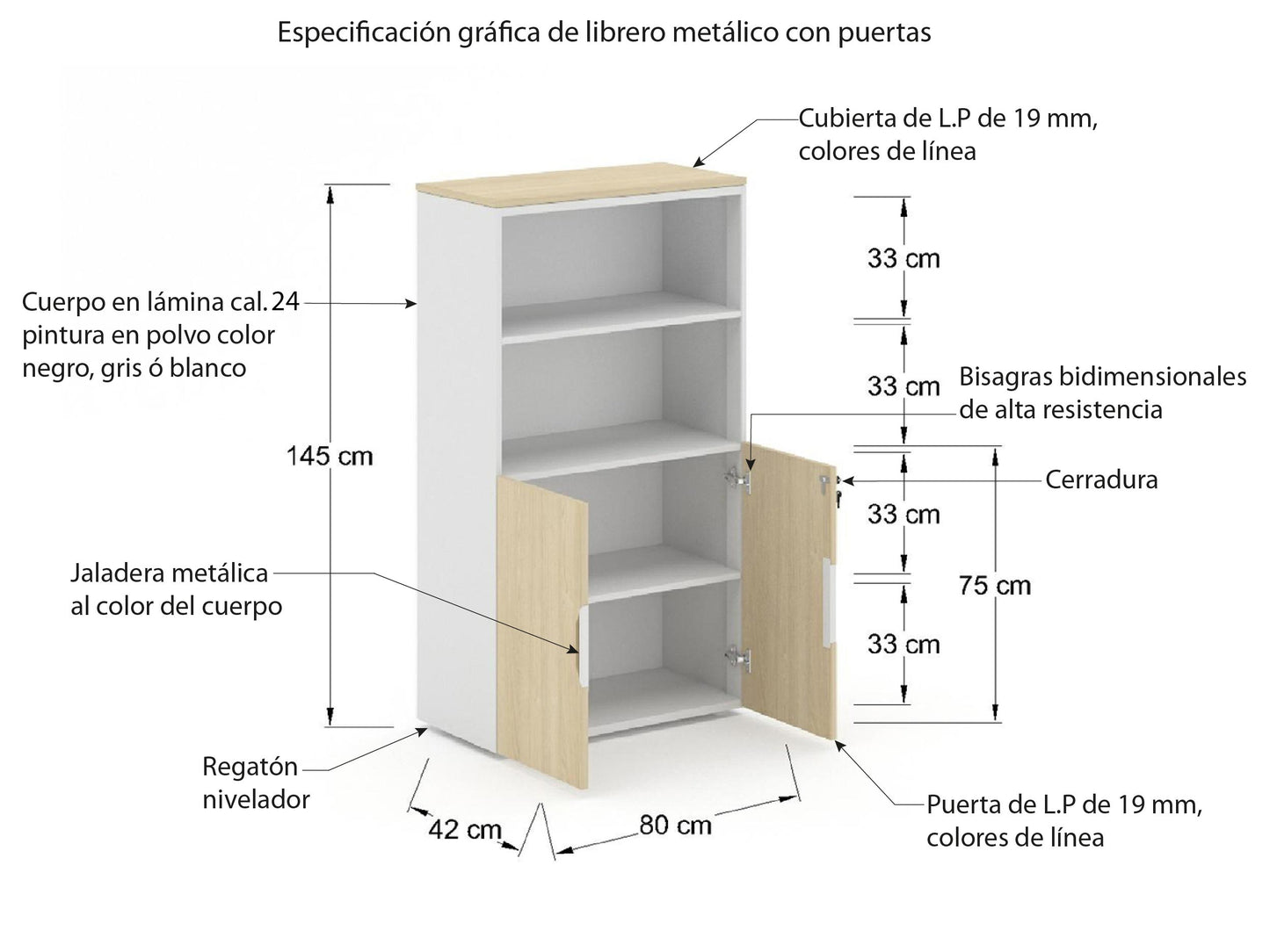 Librero metalico L3ML74