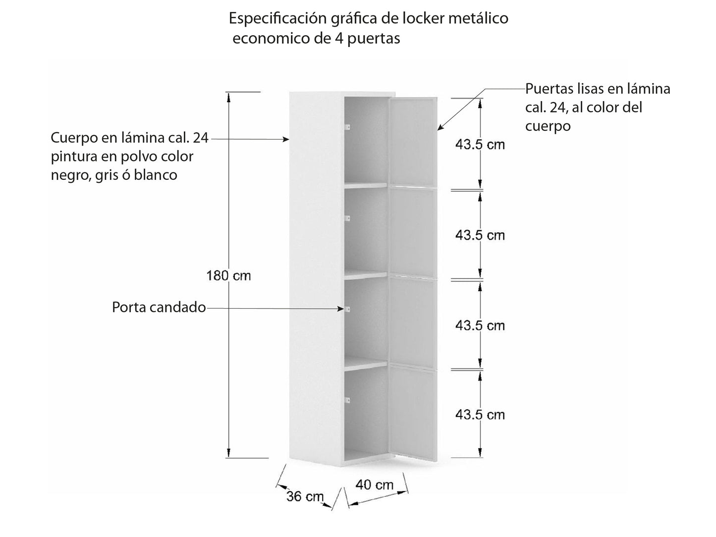 Locker en Metálico LCK4PP