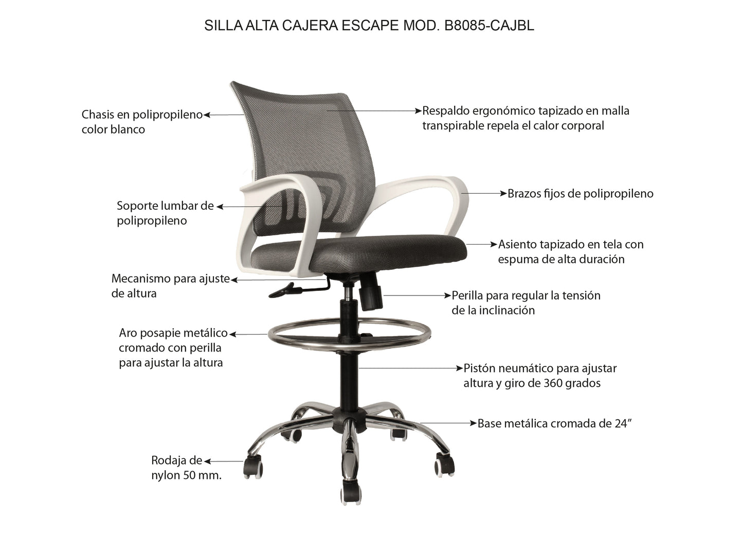 Silla Cajera B8085-CAJBL