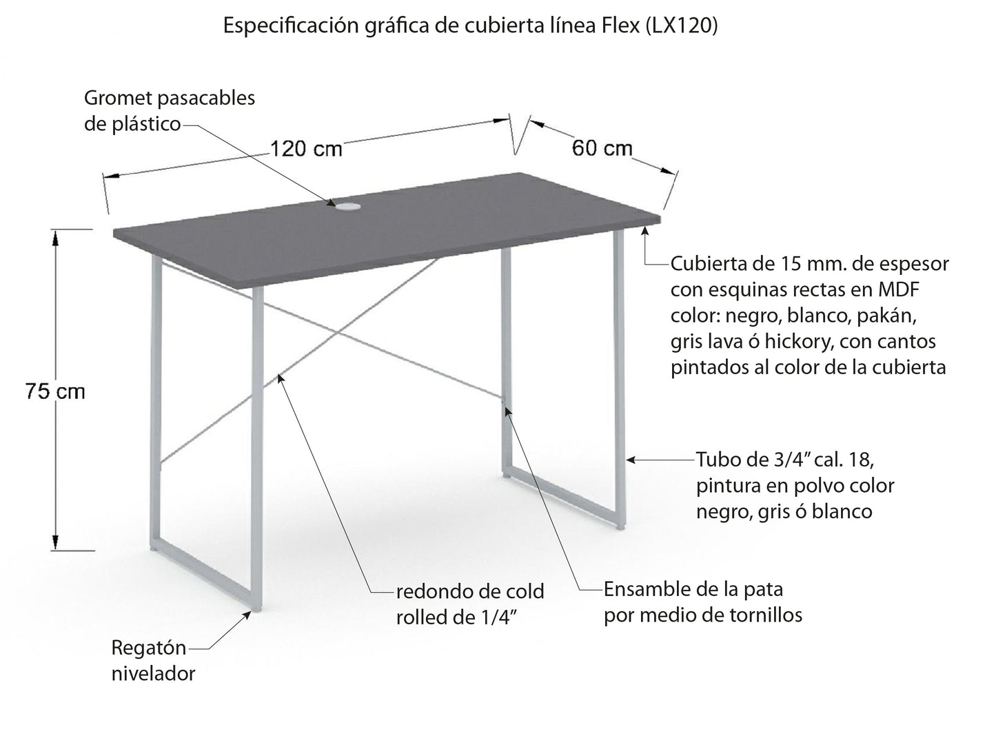 Escritorio Individual LX 120